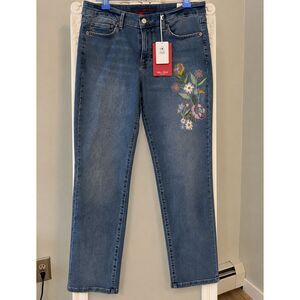 Lucky Brand Sweet Mid Rise Straight Ankle Jeans NWT Embroidered  Women's 14/32
